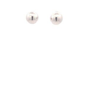 18K White Gold Earrings Stud Balls Polished 1.63 grams